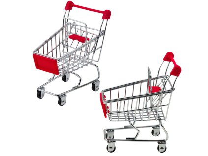 Kreativní Dětský Kovový Nákupní Vozík - Hračka a Dekorace s Pohyblivými Kolečky