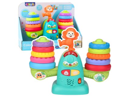 Interaktivní Edukační Váha Lev s Hudbou a Pestrobarevnými Kroužky pro Nejmenší