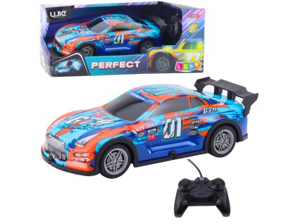 Dálkově Ovládané Svítící Závodní Auto - Oranžovo-Tyrkysová Pro Děti od 3 Let