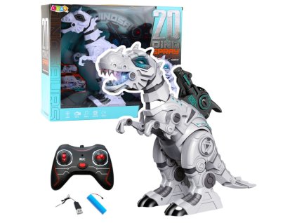 Interaktivní LED RC Dino Robot s Kouřovým Efektem a Zvukovými Efekty