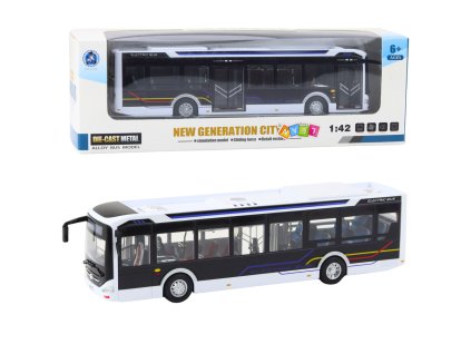 Realistický kovový městský autobus 1:42 s realistickými světelnými a zvukovými efekty