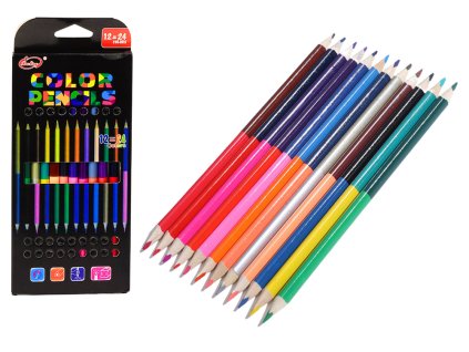 Sada Barevné Obojstranné Pastelky 12/24 ks