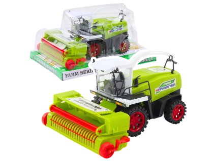 Zelený Hračkový Zemědělský Kombajn s Pohonem a Pohyblivými Částmi