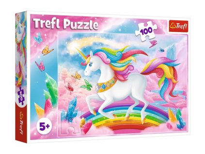 Puzzle - 100 - V křišťálovém světě jednorožců / Trefl 16364