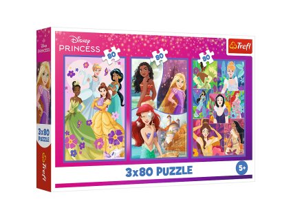 Puzzle - 3x80 - Princezny kamarádky - Disney Princezny Trefl 34884