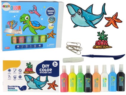Samolepky Na Okno Nábytek Mořská Zvířata Želva DIY 8 Barev Třpytky