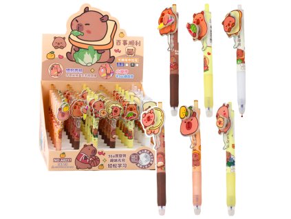 Gelové Pero Kapybara Se Otočným Prvkem Modrý Inkoust 14,5 cm Mix