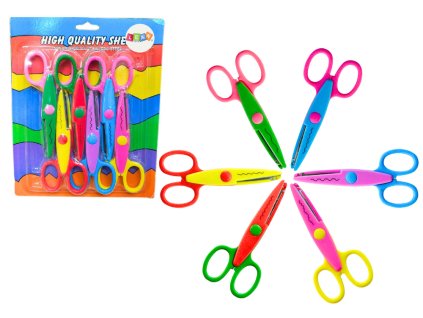 Sada Kreativních Barevných Dekoračních Nůžek na Scrapbooking s Vzory, 6 ks