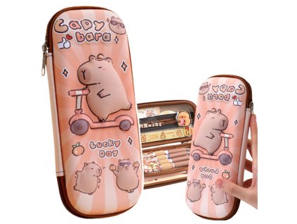 Školní Penál Kapybara na Koloběžce 23 cm