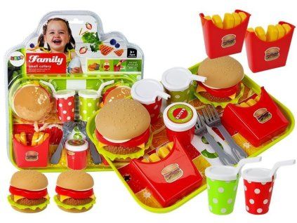 67398 5 sada hamburger a hranolky s podnosem