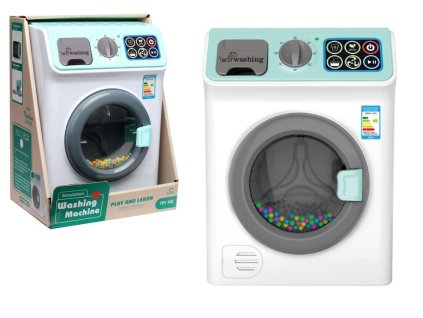 Práčka na Baterie Zvuky Otevíratelný Bubínek Barevné Kuličky