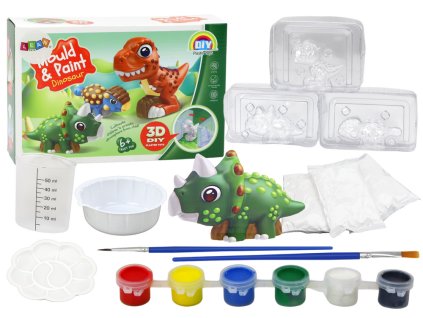 Kreativní Umělecká Sada 3D Dinosauři Sádra Barvy