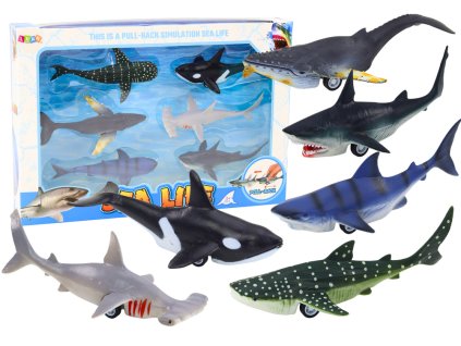 Friction Vrtule Oceanické Vozidla Figurky Žralok Kosatka 6 ks