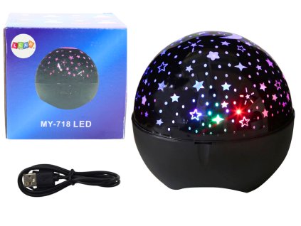 Projektor Hvězd Noční Lampa Reproduktor 2v1 Černý