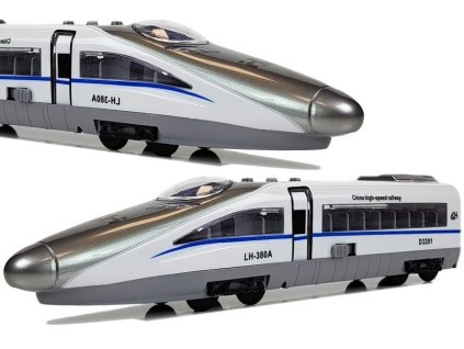 Bílý Pendolino vlak s natahováním, zvukem a světly