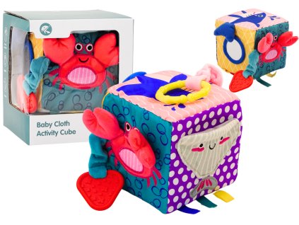 Interaktivní smyslová kostka Mořská zvířata šustící edukační hračka