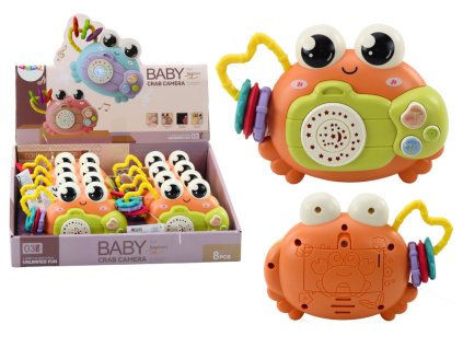 Krab Fotoaparát Chrastítko Projektor na Baterie Zvuky Oranžový