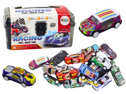 Sada Angličáků Autíček v Kufříku 25 Kusů Podložka s Silnicemi