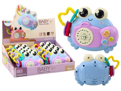 Krabí Fotoaparát Chrastítko Projektor na Baterie Zvuky Modrý