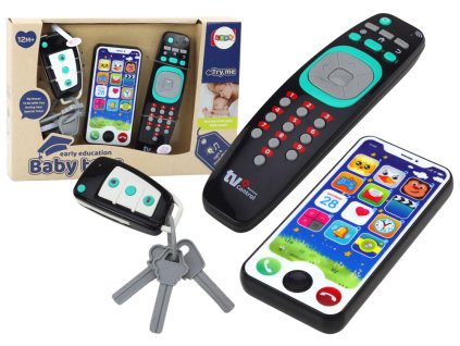Sada hraček pro batolata: Ovladač, Klíče, Telefon se Světly a Zvuky