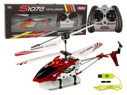 RC Dron Helikoptéra s Gyroskopem Syma S107G Červená