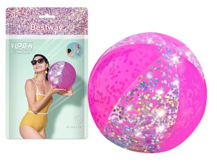 Růžový třpytivý plážový míč 41 cm Bestway 31050