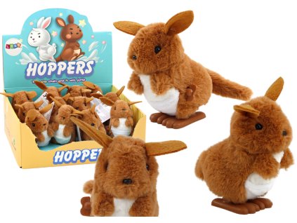 Kývací Klokan Krouticí Plyšová Hračka Dekorace Hnědý