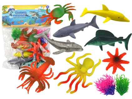 Sada Figurinek Mořských Zvířat 8 Kusů Vodní Rostliny