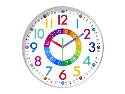 Dětské nástěnné barevné vzdělávací hodiny 25 cm