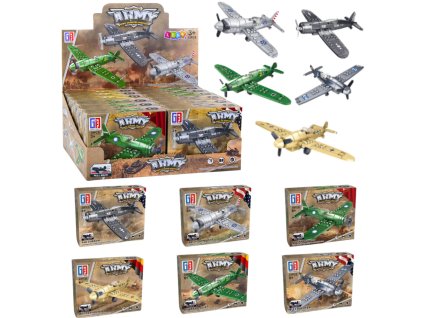 Sada Stavební Kostky Stíhačka Vojenské Letadlo S Pohonem