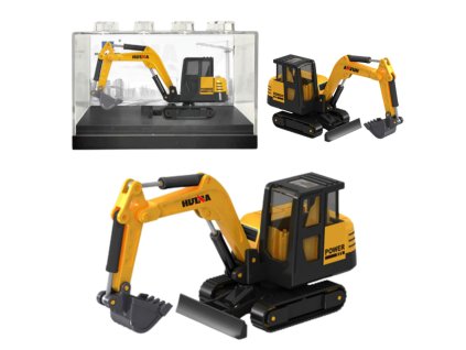 Kovový Model Pásového Rypadla Huina Žluté 1:80 Kolekce