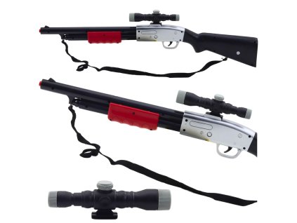 Dětská hračka puška s odnímatelnou optikou a zvukovými efekty 65 cm - černá