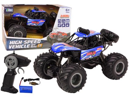 RC Terénní Auto 1:8 Modré Tlumiče dálkově ovládané