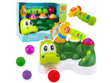 Interaktivní Krokodýl s Kladívkem: Zábavná Klouzačka na Míčky