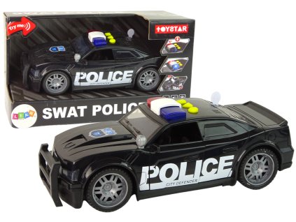 Policejní Auto 1:14 Světla Zvuky Černé