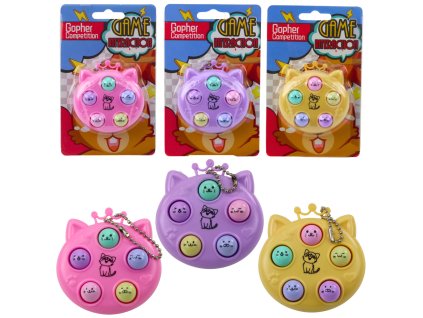 Přívěsek Mini Dovednostní Hra Whac A Mole Kočky Fialová Růžová Žlutá