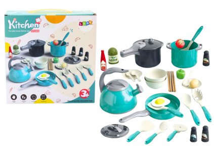 Sada Malého Kuchaře Hrnec Nádobí Potraviny 33 Ks