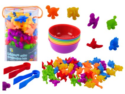 Edukační Sada Třídič Dino: Nauka Barev a Počítání, 48 Ks