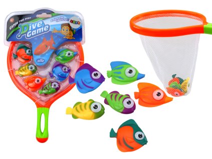 Sada do Koupelny s Káčátky na Lov 6 Ryb v Síťce
