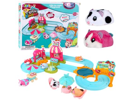 Interaktivní Dráha pro Křečka – Zmrzlinárna a Kavárna s Bateriovým Křečkem