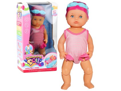 Plavající Panenka Bobas Pohybující Končetinami, Růžový Plavecký Oblek