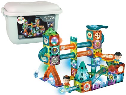 Svítící Kuličková Dráha Magnetické Kostky v Krabici 150 Kusů