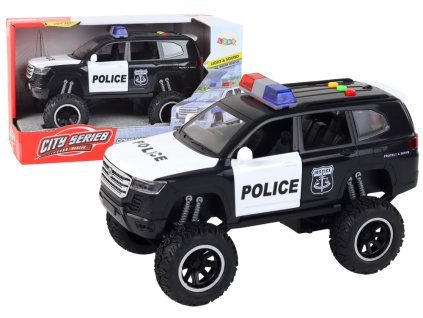 Černý Terénní Vůz Policie Raptor Otevírací Dveře Zvuk Světla