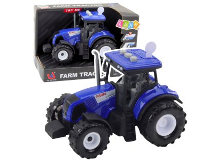 Farmářský Traktor S Efekty Zvuků a Světel Modrý 1:36