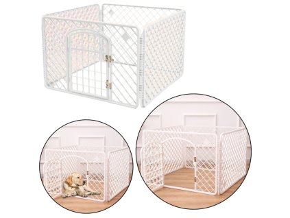 Skládací Ohrádka/Klec pro Psa s Dvířky, Bezpečnostní Systém, 90x60x60 cm