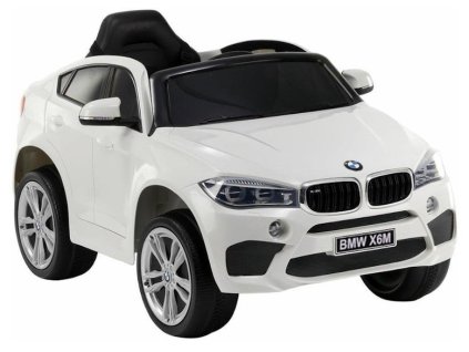 Dětské elektrické autíčko na akumulátor BMW X6 Bílé, Kožené sedadlo, EVA kola