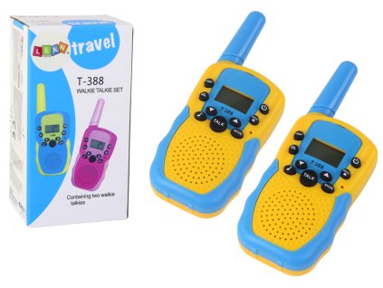 Dětské vysílačky Žlutě-Modré Dosah 3km s LED Světlem