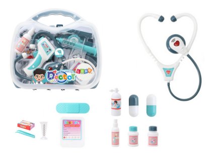 Lékařská sada Malého Doktora v Kufříku Světla Zvuky Modrá