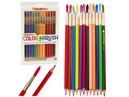 Akvarelové pastelky s kartáčky 2v1 Barevné 12 Ks