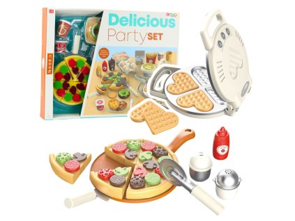 Dětský Kuchyňský Set: Gofry a Pizza s Příslušenstvím pro Kreativní Hraní